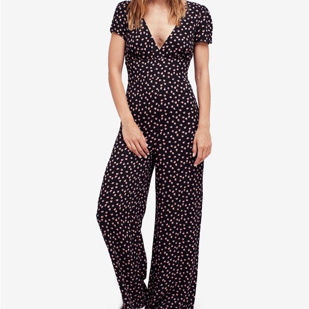Floral Black Jumpsuit